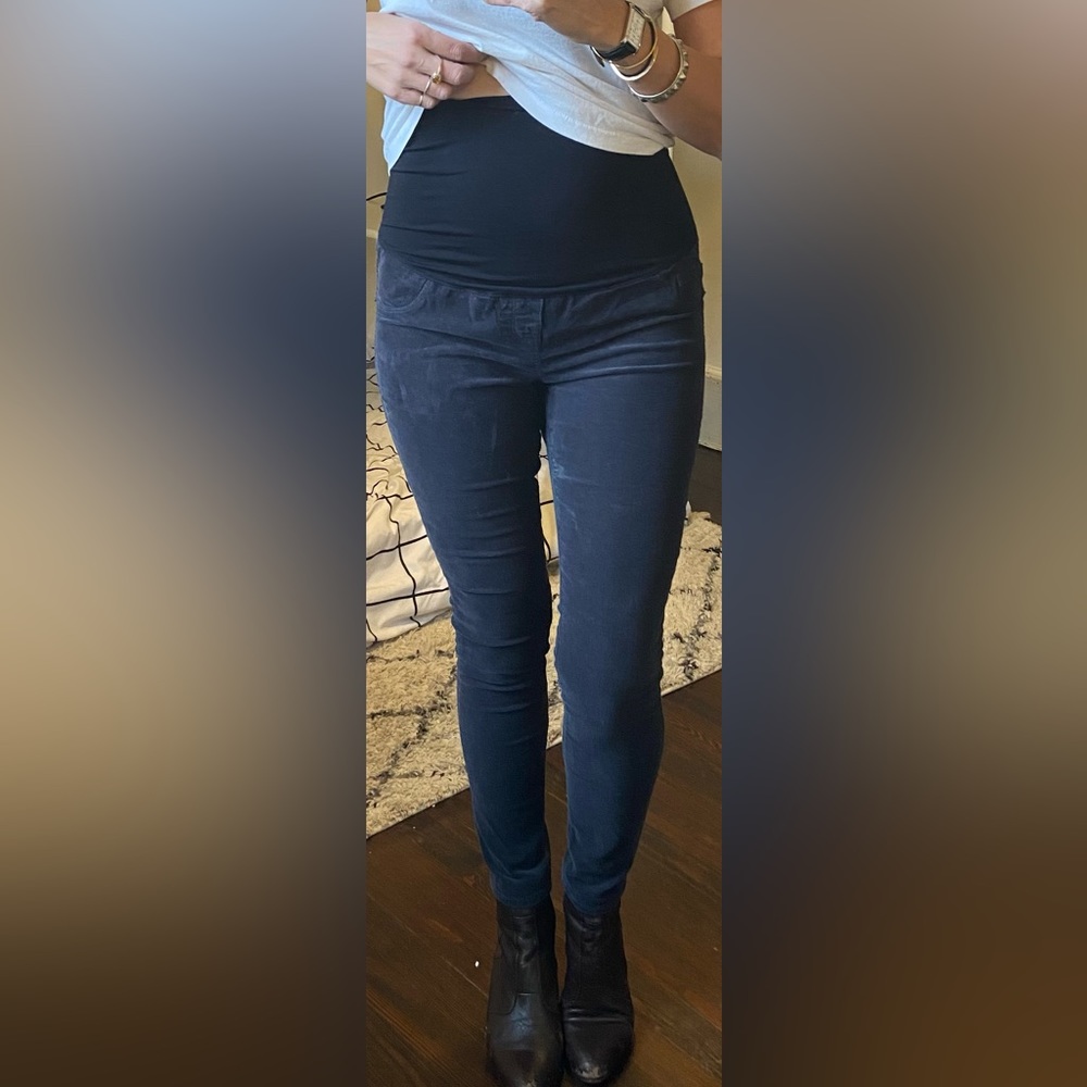 Old Navy Maternity Charcoal Stretch Corduroy 5 Pocket Jeans sz 6